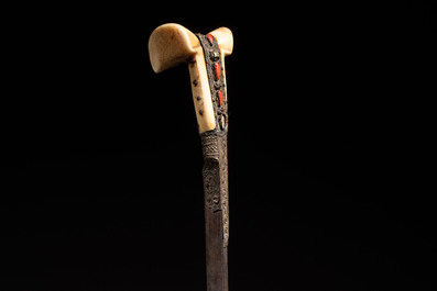 Two Ottoman yatagan swords, one with a silver scabbard, Turkey, 19th C.