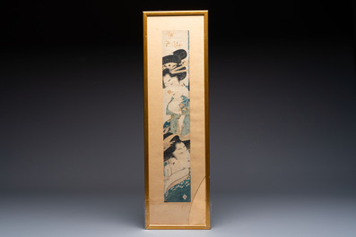 Seven Japanese woodblock prints, Edo/Meiji, 19th C.