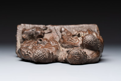 A Flemish carved oak group, 16th C.