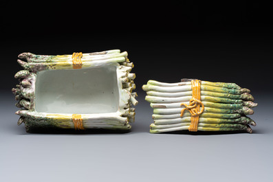 A large polychrome faience 'Asparagus' tureen and cover, East France or Germany, 18th C.