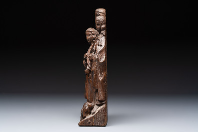 A Flemish carved oak group, 16th C.