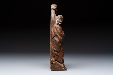 A Flemish carved oak group, 16th C.