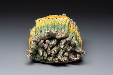 A large polychrome faience 'Asparagus' tureen and cover, East France or Germany, 18th C.