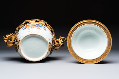 A Chinese gilt-bronze-mounted Imari-style tureen and cover, Qianlong
