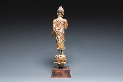 A Thai gilt bronze Buddha Shakyamuni in Lan Na-style, probably 16th C.