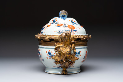 A Chinese gilt-bronze-mounted Imari-style tureen and cover, Qianlong