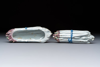 A polychrome Brussels faience 'Asparagus' tureen and cover, 18th C.