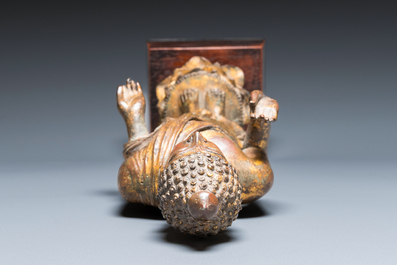 A Thai gilt bronze Buddha Shakyamuni in Lan Na-style, probably 16th C.