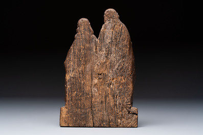 A Flemish carved oak group, 16th C.