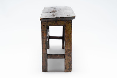 A Tibetan finely painted polychrome wooden altar table, 18/19th C.