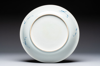 Two Chinese blue and white dishes, Kangxi/Yongzheng