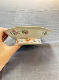 A fine Chinese famille rose gilt-decorated 'trigram' tazza, Tongzhi mark and of the period
