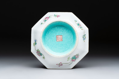 A fine Chinese famille rose gilt-decorated 'trigram' tazza, Tongzhi mark and of the period