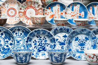 34 Chinese famille rose, verte, Imari-style and blue and white wares, Kangxi and later