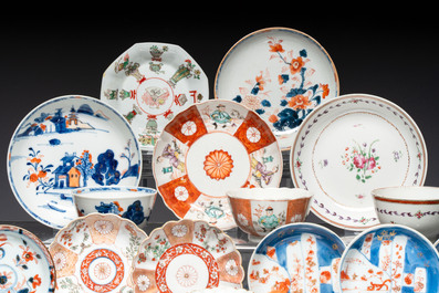 34 Chinese famille rose, verte, Imari-style and blue and white wares, Kangxi and later