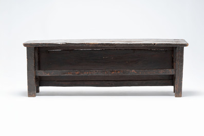 A Tibetan finely painted polychrome wooden altar table, 18/19th C.