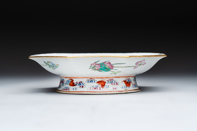 A fine Chinese famille rose gilt-decorated 'trigram' tazza, Tongzhi mark and of the period