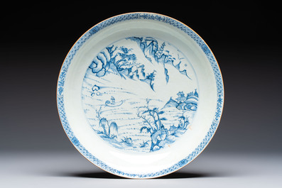 Two Chinese blue and white dishes, Kangxi/Yongzheng