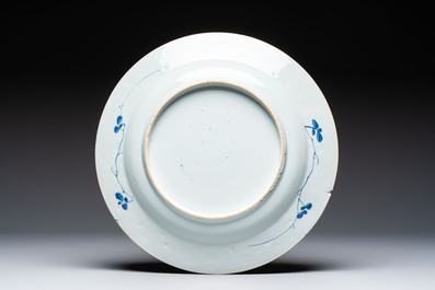 Two Chinese blue and white dishes, Kangxi/Yongzheng
