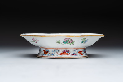 A fine Chinese famille rose gilt-decorated 'trigram' tazza, Tongzhi mark and of the period