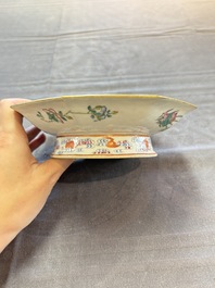 A fine Chinese famille rose gilt-decorated 'trigram' tazza, Tongzhi mark and of the period