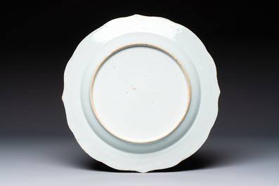 A Chinese blue and white dish, tureen and stand with floral design, Qianlong