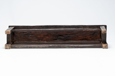 A Tibetan finely painted polychrome wooden altar table, 18/19th C.