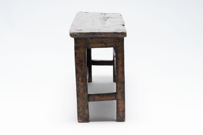 A Tibetan finely painted polychrome wooden altar table, 18/19th C.