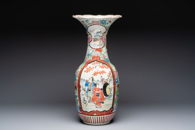 A Japanese Imari vase with narrative design, Meiji, late 19th C.