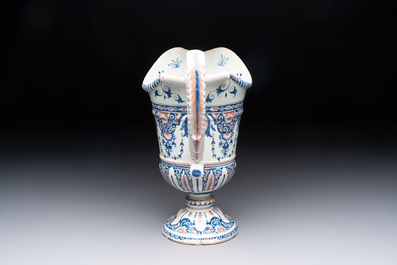 A polychrome French faience helmet-shaped jug, Samson, Paris, 19th C.
