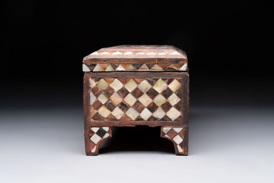 An Ottoman mother-of-pearl and tortoiseshell-inlaid casket, 19th C.