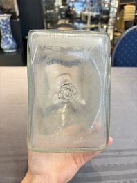 A large engraved glass 'hunting scene' flask, Southern Germany, 18th C.