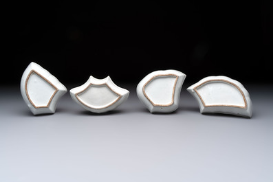 A rare Chinese famille rose turquoise-ground nine-piece 'butterfly' sweetmeat set with immortals, Guangxu mark and of the period