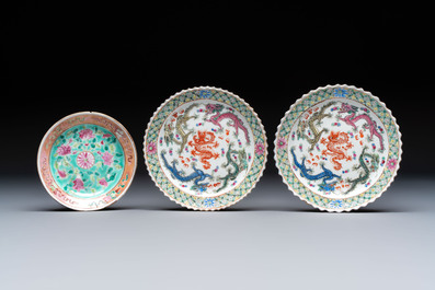 A group of 10 Chinese famille rose wares for the Straits or Peranakan market, various marks, 19/20th C.