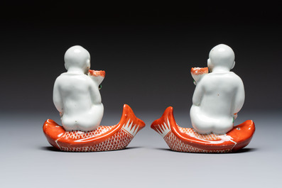 Five Chinese polychrome-decorated figures and groups, 20th C.