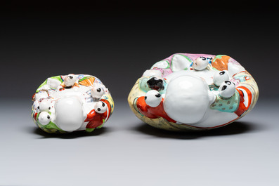 Five Chinese polychrome-decorated figures and groups, 20th C.