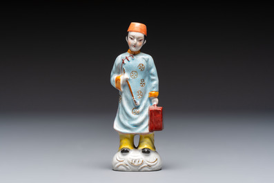 Five Chinese polychrome-decorated figures and groups, 20th C.