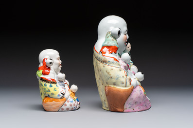 Five Chinese polychrome-decorated figures and groups, 20th C.