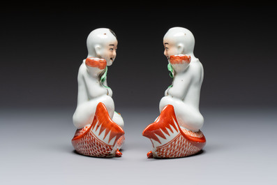 Five Chinese polychrome-decorated figures and groups, 20th C.