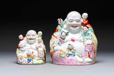 Five Chinese polychrome-decorated figures and groups, 20th C.