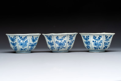 Six Chinese 'Hatcher Cargo' bowls and two blue and white shipwreck bowls, Transitional period