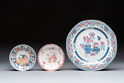 15 Chinese famille rose and Imari-style wares, Kangxi/Qianlong