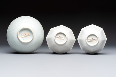 Six Chinese 'Hatcher Cargo' bowls and two blue and white shipwreck bowls, Transitional period