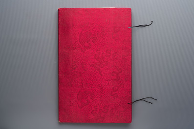 Two albums containing 12 and 13 Chinese Canton rice paper paintings, 19th C.