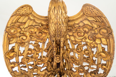 An exceptional Vietnamese gilt-lacquered wood and ivory 'Dragon and Phoenix' throne-shaped altar, 18/19th C.