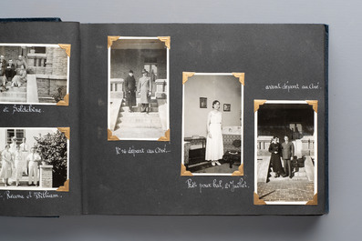 Two albums with travel photographs, postcards, and documentation of a Belgian family travelling through Europe, Asia, America, and Africa, 20th C.