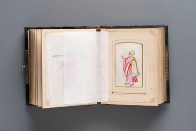 An album containing 36 Chinese Canton rice paper paintings, 19th C.