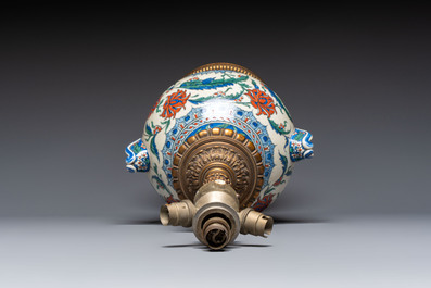 An Iznik-style vase mounted as lamp, Samson, Paris, 19th C.