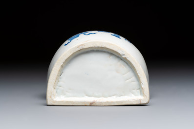 A Chinese blue and white 'Antiquities' wall vase, Kangxi
