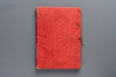 An album containing 12 Chinese Canton rice paper paintings, 19th C.
